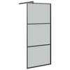 vidaXL Walk-in Shower Wall 31.5"x76.8" Dark ESG Glass Black - 2 of 4