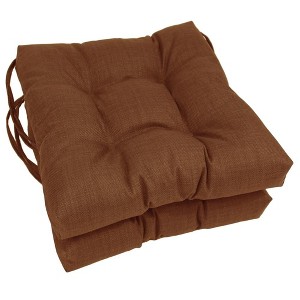 Blazing Needles, 16-inch Spun Polyester Solid Outdoor Square Tufted Chair Cushions (Set of 2) - 1 of 1
