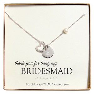 Monogram Bridesmaid Open Heart Charm Party Necklace - E, Women