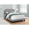 Monarch Specialties Bed, Full Size, Bedroom, Upholstered, Grey Linen Look, Chrome Trim, Transitional - 2 of 4