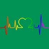 Adult Design By Humans Pride Heartbeat Rainbow By LuckyCharm99 T-Shirt - 2 of 2
