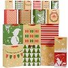 Joyfy 18 Pack Christmas Gift Bags, Kraft Treat Candy Bags with Assorted Sizes for Xmas Holiday Gifts Present Wrapping Treats Decoration - 2 of 4