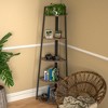 TROPOW 5 Tier Tall Corner Shelf Stand Large Capacity Corner Bookshelf for Living Room Kitchen Small Space (18.10 x 18.10 x 70in) Brown One Size - 4 of 4