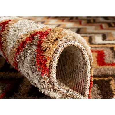 Tahoe Light Blue Rectangular Synthetic Stripe Area Rug