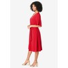 Roaman's Women's Plus Size Flutter Sleeve Faux Wrap Dress - 4 of 4