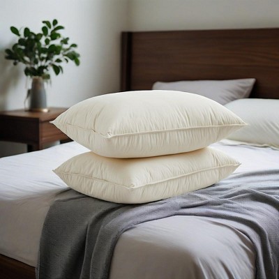 Peace Nest 300TC Organic Cotton White Down Bed Pillow Medium Firm