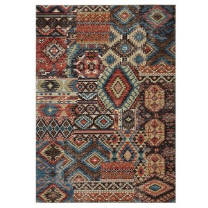 Foldable Geometric Bohemia Area Rug, Chenille Polyester, Washable, Non-Slip, Kid & Pet Friendly for Hallway & Kitchen - 1 of 4