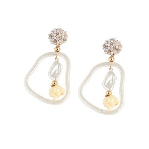 SOHI Women's Black Abstract Drop Earrings - 1 of 3