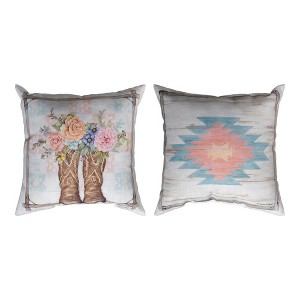 18" Climaweave Pillow – Rosewood Ranch Boots Design by Manual Woodworkers and Weavers - 1 of 3