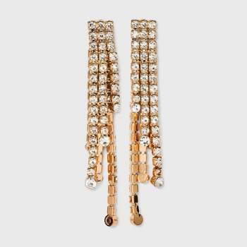 SUGARFIX by BaubleBar Crystal Fringe Jacket Drop Earrings - Gold