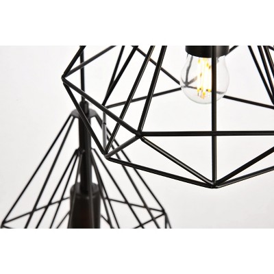 Jago Black Aluminum 3-Light Adjustable Pendant