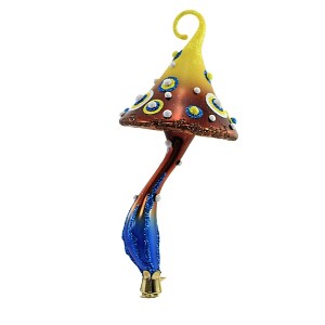 Blubom 7.75 In Brown & Yellow Magic Mushroom Ornament Clip On Tree Ornaments - 1 of 3
