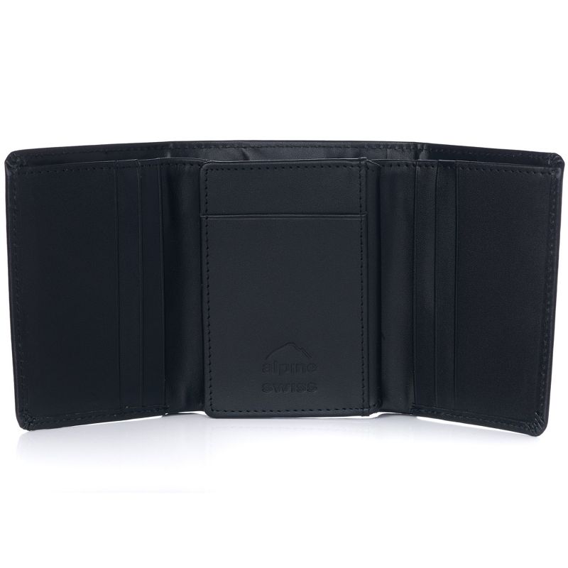 Alpine Swiss RFID Mens Theo OVERSIZED Trifold Wallet Deluxe Capacity With Divided Bill Section Camden Collection Comes in a Gift Box, 3 of 6