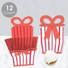 Big Dot of Happiness Red Stripes - Square Favor Gift Boxes - Simple Party Bow Boxes - Set of 12 - 3 of 4