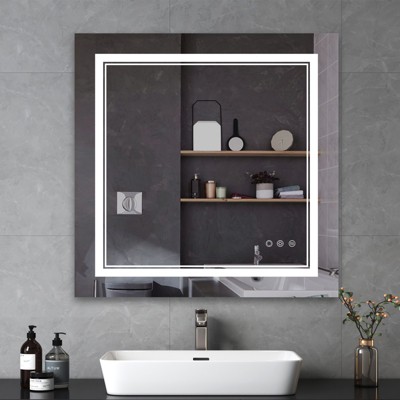 Maxax Atherton Modern Frameless Anti-Fog LED Lighted Dimmable Wall Mounted Bathroom Vanity Mirror
