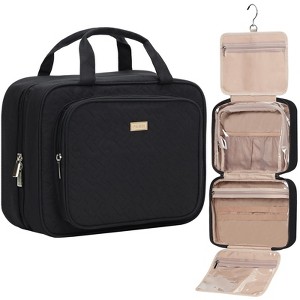 Generic Travel Toiletry Bag for Women Large Capacity, Makeup Essentials Organizer, Hanging Case for Accessories, Cosmetics, Black - 1 of 4