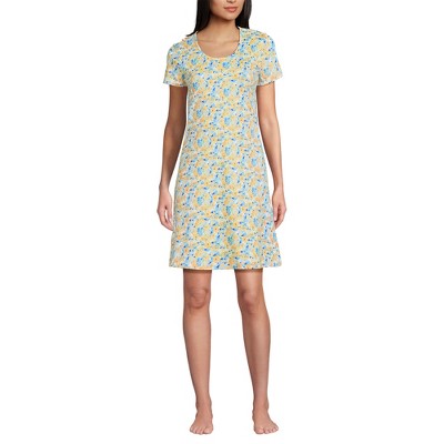 Lands' End Women's Cotton Short Sleeve Knee Length Nightgown