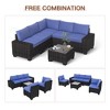 Jojoka 6 Pieces Outdoor patio Sectional Furniture PE Rattan Sofa Set, All Weather Wicker Modular Patio Conversation Couch Sets with Coffee Table - 4 of 4