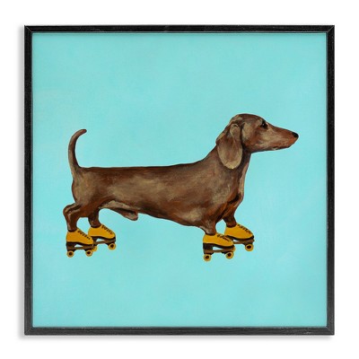 Stupell Industries Funny Dachshund On Roller Skates, 24" x 24"