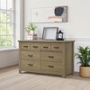 VYNXARIA 51" Coffee Gray Oak Finish Dresser with 6 Drawers and Black Handles,Storage Cabinets with doors and shelves - 2 of 4