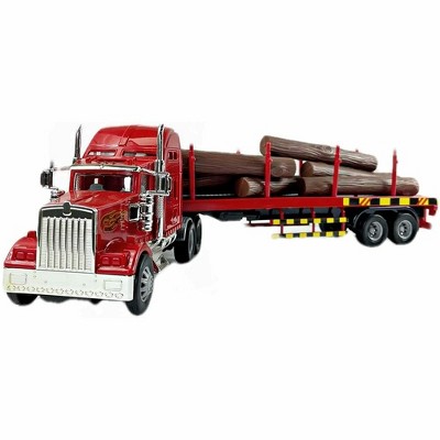 Big Rig Tractor Trailer Transport Toy Trucks Big Toy Flatbed & Excovator  Truck 