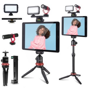 Movo Tablet Vlogging Kit for iPad with Mic, Light, Tabletop Tripod - 1 of 4