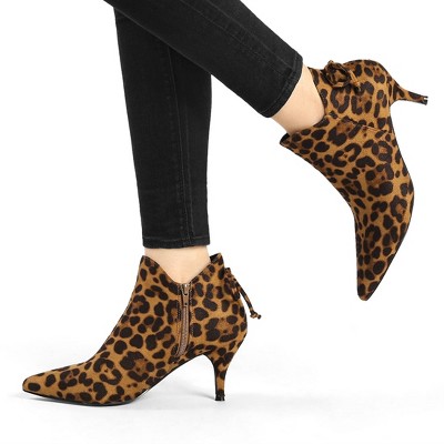 leopard heel boots