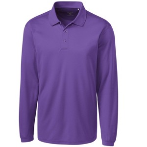 Clique Ice Pique Mens Long Sleeve Tech Polo - Valor - M - 1 of 2
