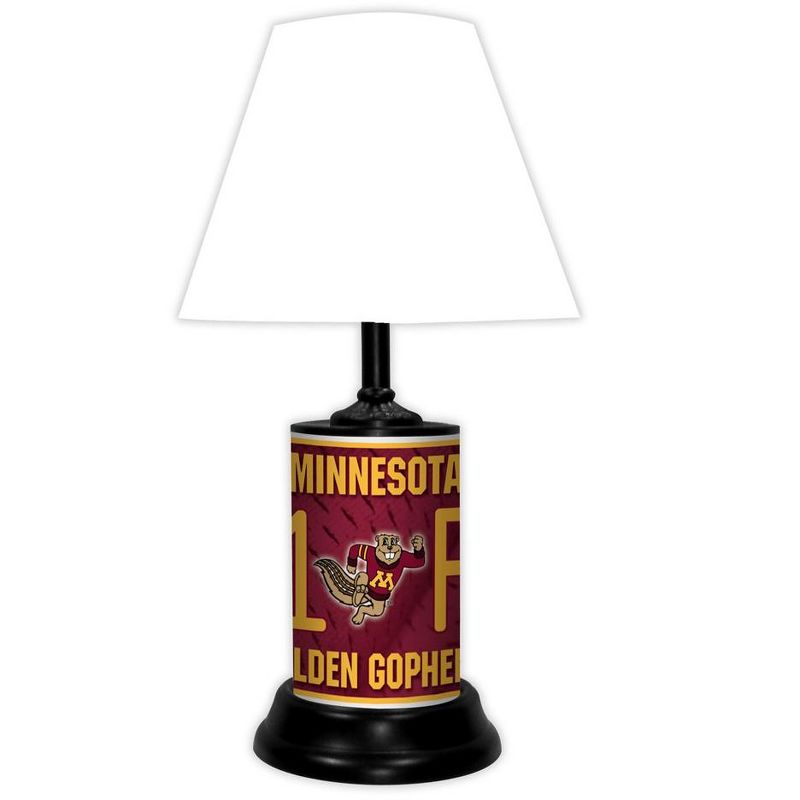 NCAA 18-inch Desk/Table Lamp with Shade, #1 Fan with Team Logo, Minnesota Golden Gophers, 1 of 4