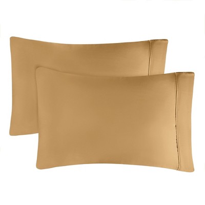 300 Thread Count Rayon From Bamboo Solid Set of 2 Pillowcase Set by Blue Nile Mills