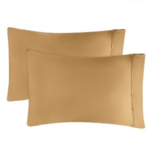 300 Thread Count Rayon From Bamboo Solid Set of 2 Pillowcase Set by Blue Nile Mills - 1 of 4