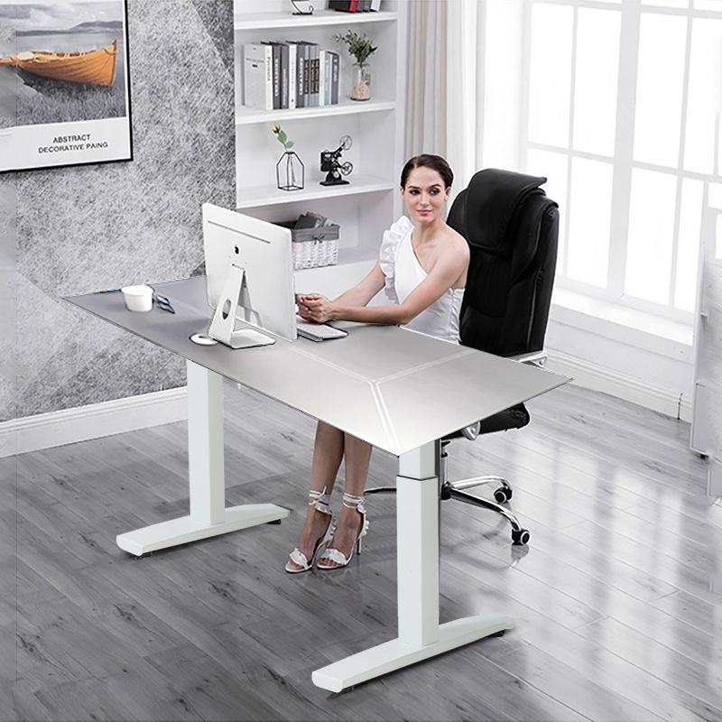 Costway Electric Stand Up Desk Frame Single Motor Height Adjustable w/ Controller White\Black, 4 of 11