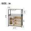 Farmhouse Wine Bar Cabinet With Lights Detachable Wine Rack and Storage Cabinet Kitchen Buffet Cabinet With Glass Holder and Door Buffet Sideboard - 2 of 4