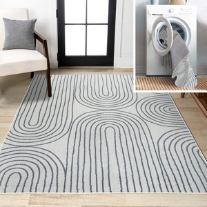 JONATHAN Y Doodle Contemporary Glam Geometric Machine-Washable Area Rug - 1 of 4