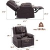 Adult Manual Recliner with Heating & Massage,135° Front/Rear Adjustment,Side Storage Pockets - 4 of 4