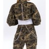 Women's Camouflage Cropped Jacket With Chains - American Bazi - 2 of 3
