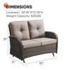 Buenhomino Patio Loveseat Glider Wicker Loveseat Rattan Glider Sofa with Curved Armrest Thicking Back & Seat Cushions for Garden Balcony Backyard - 3 of 4