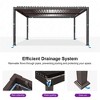 Purple Leaf Louvered Pergola with Retractable Roof, Adjustable Aluminum Hardtop Gazebo for Patio - 3 of 4