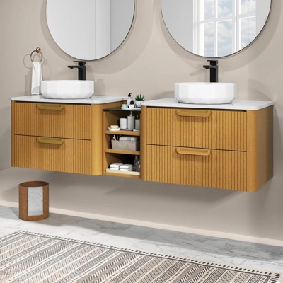 72 In Floating Bathroom Vanity Wall Mounted Vanity Storage Cabinet For Bathroom