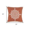 20" Orange and Off White Throw Pillow - 3 of 4