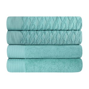 Premium Cotton Herringbone Medium Weight Bathroom Towel Set by Blue Nile Mills - 1 of 4