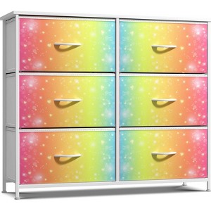 Sorbus 6 Drawers Dresser- Storage Unit with Steel Frame, Wood Top, Fabric Bins - for Bedroom, Closet, Office and more - 1 of 4