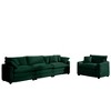Mid-Century Modern 2-Piece Sofa Set, 3-Seater and Single-Seater, Corduroy with Arm and Throw Pillows - 4 of 4