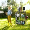 Costway Garden Tool Organizer Cart Yard Tool Storage Racks for Garage Lawn with Wheels - 3 of 4