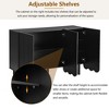 Okak Minimalist Sideboard Buffet Cabinet with Storage and 5 Solid Wood Legs, Shoe Cabinet with Adjustable Shelf for Living Room Kitchen - 3 of 4