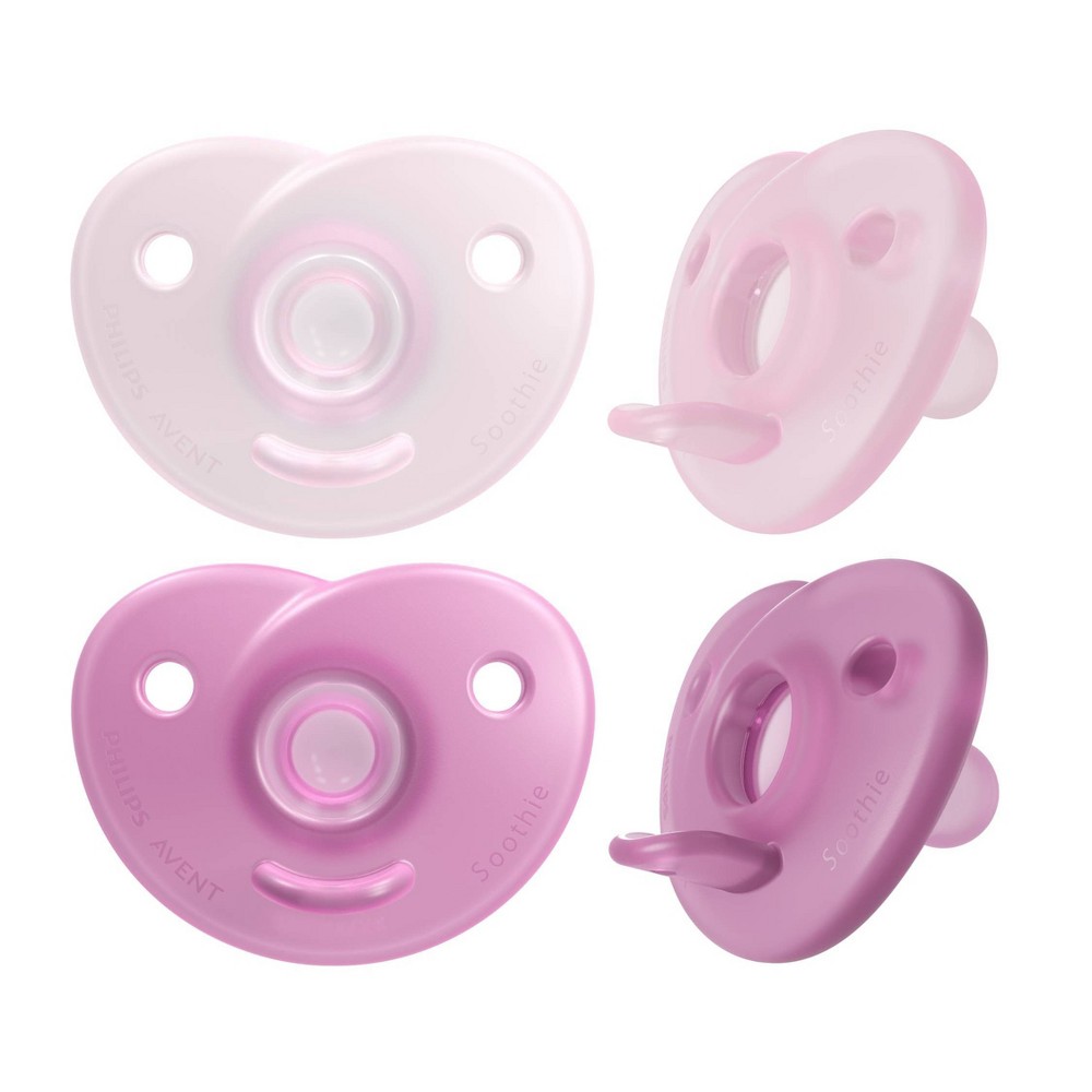 Photos - Bottle Teat / Pacifier Philips Avent 4pk Soothie Heart Pacifier - 0-3 Months - Pink/Purple 