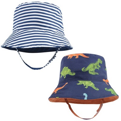Image of Hudson Baby Infant Boy Sun Protection Hat, Dino Stripe, 0-12 Months