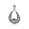 Slickblue Sterling Silver Celtic Knotwork Pendant Necklace, 20 Inch Chain, Claddagh Symbol of Love and Loyalty - 2 of 4