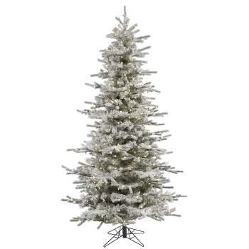 Vickerman Flocked Sierra Fir Slim Artificial Christmas Tree