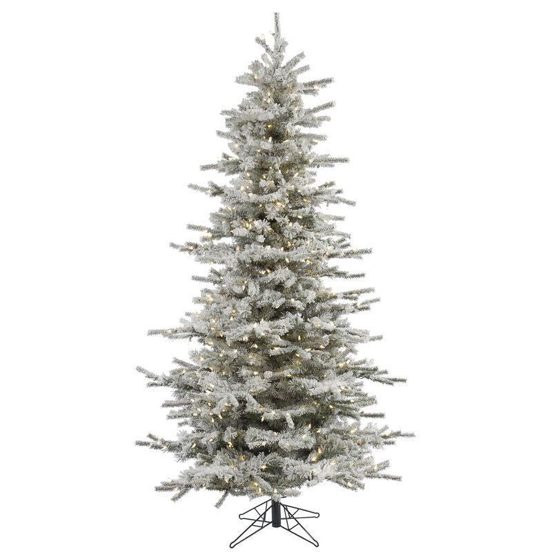 Vickerman Flocked Sierra Fir Slim Artificial Christmas Tree, 1 of 5